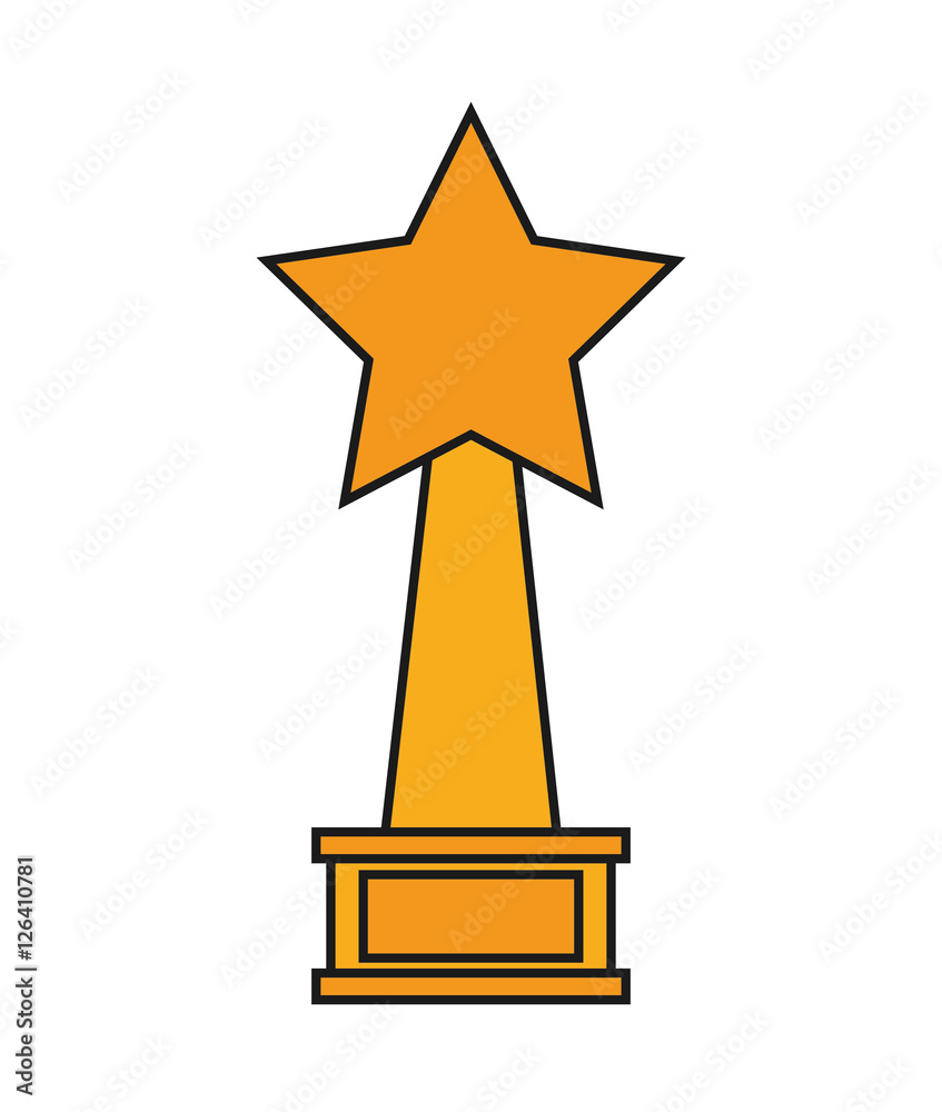 Trophy star icon. Winner competition success price and award theme. Isolated design. Vector illustration Trophy star icon. Winner competition success price and award theme. Isolated design. Vector illustration