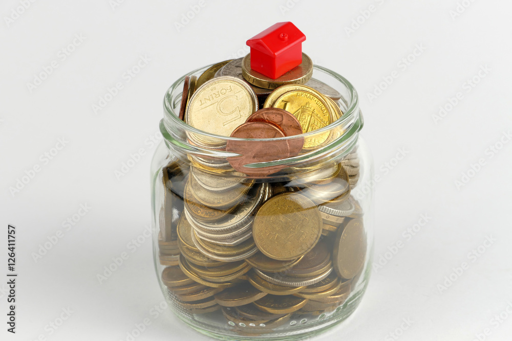 House and coins stack, realestate concept House and coins stack, realestate concept