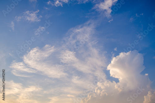 Fototapeta Naklejka Na Ścianę i Meble -  volumetric clouds at sunset