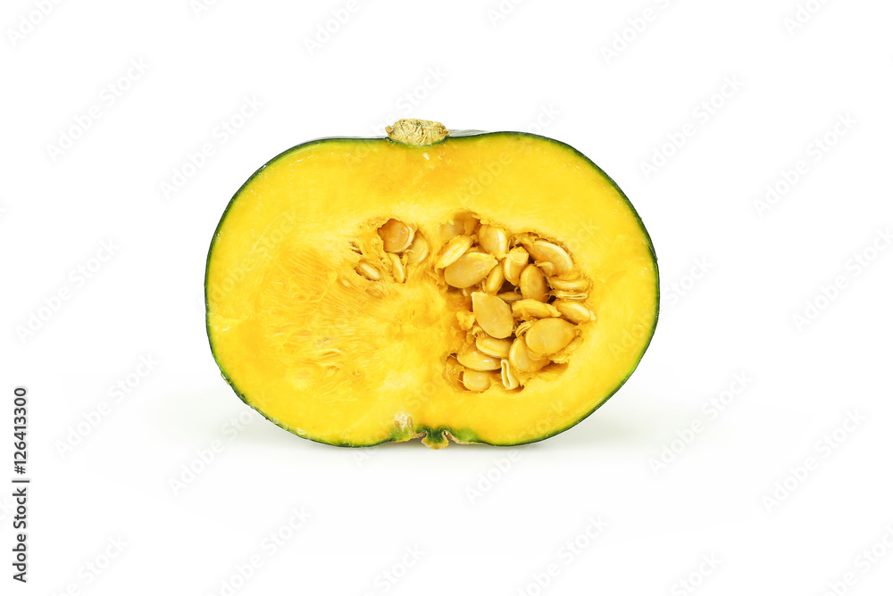 Green Japanese Pumpkin isolated on white background