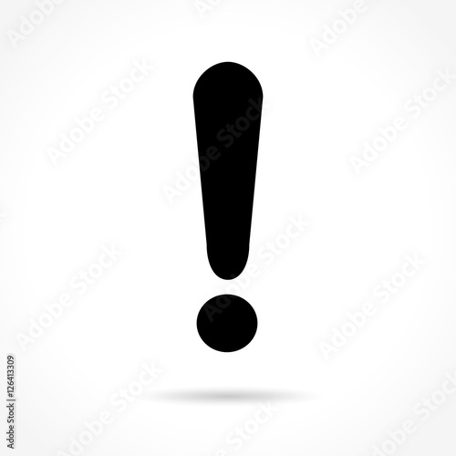 exclamation icon on white background