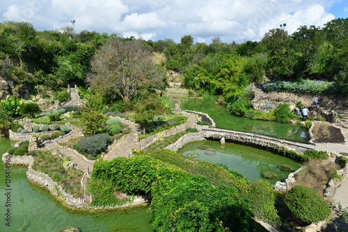 A Japanese garden in San Antonio in Texas.
