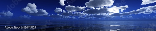 Tableau sur toile panorama of the sea under the moonlight. moonrise over the sea.
