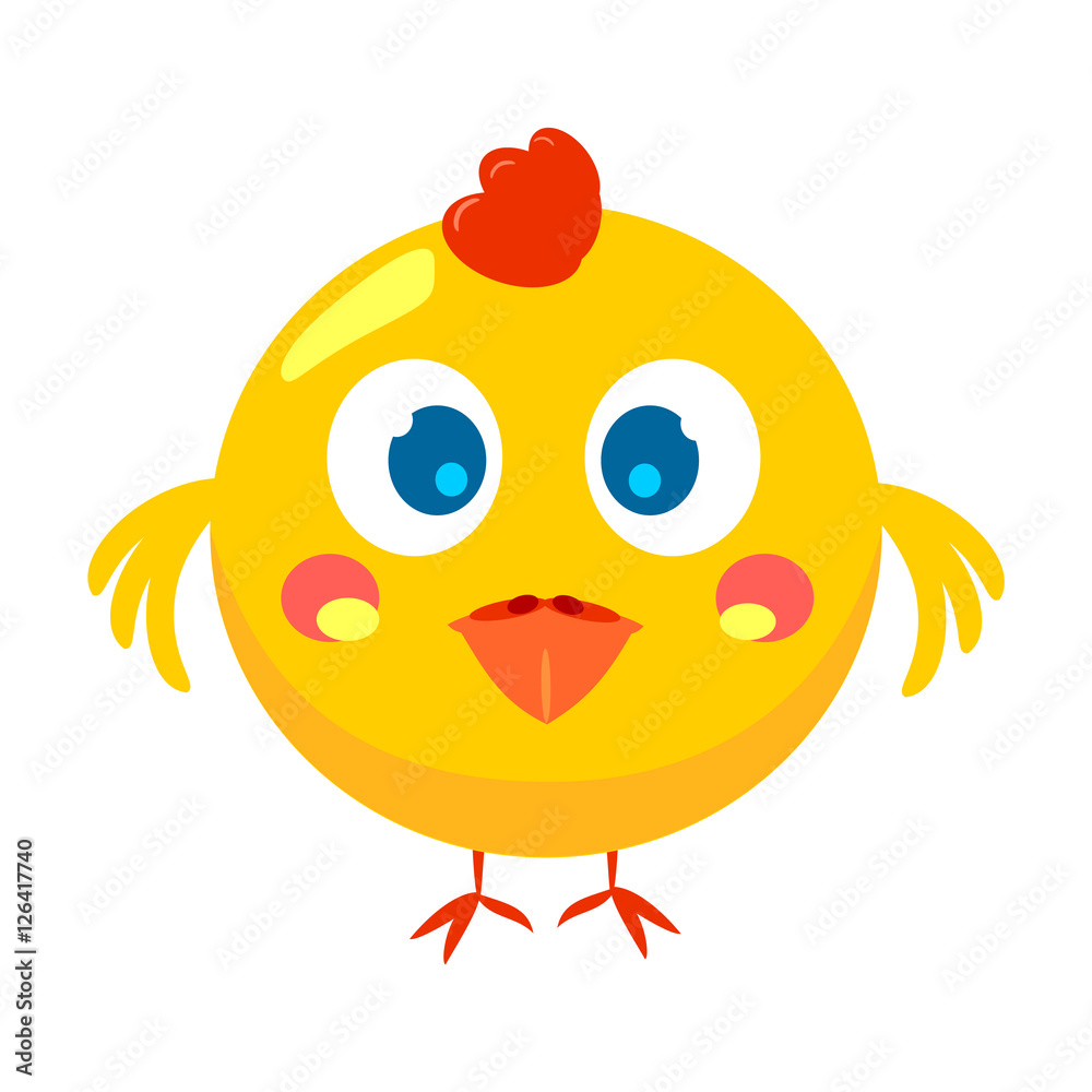 Cartoon Smiley Vector Rooster. illustration EPS10.