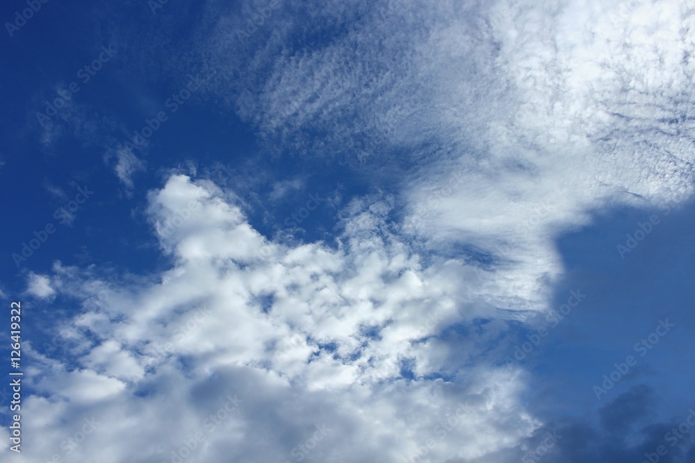 Fototapeta premium blue sky with cloud and raincloud beautiful nature
