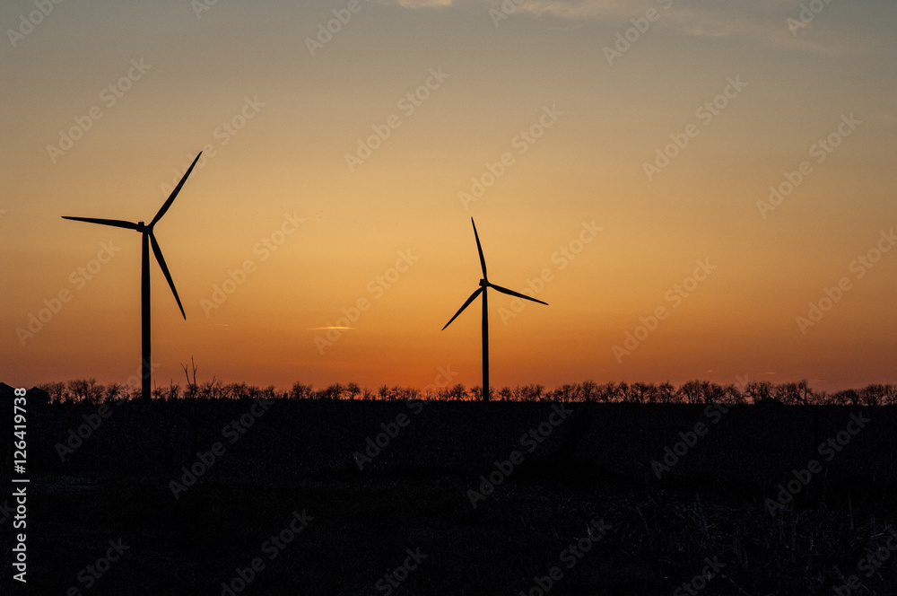Wind turbines on prairie