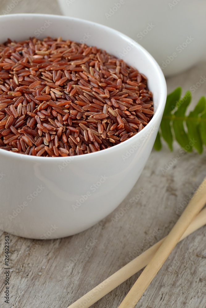 Red rice in a bowl Red rice in a bowl