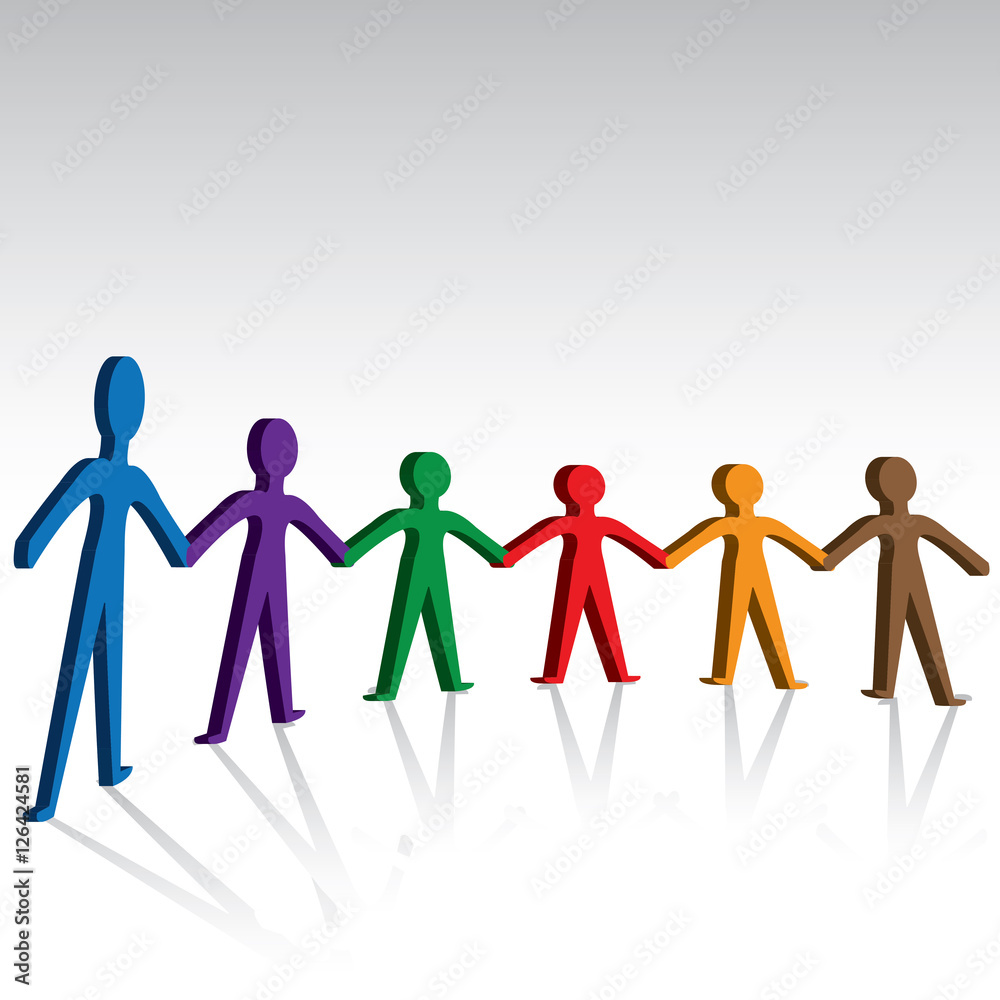Brotherhood and unity-colorful persons holding hands together Brotherhood and unity-colorful persons holding hands together