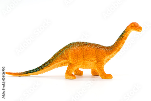 Brachiosaurus dinosaur toy model on white background