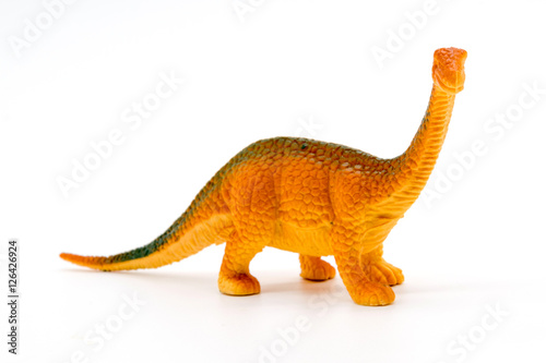 Brachiosaurus dinosaur toy model on white background