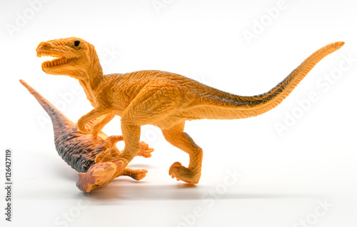 Dinosaur fight sceneon white background © Noey smiley