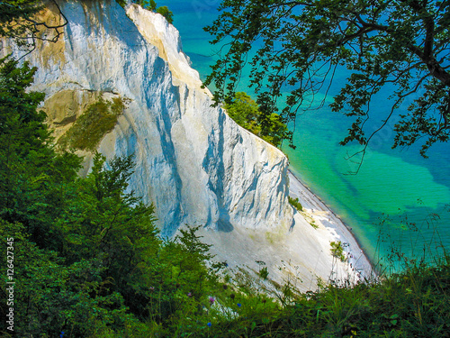 Top of the white cliffs of Mons Klint in Denmark photo