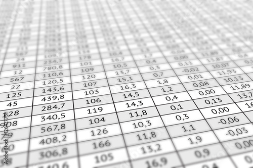 Table with numerical data