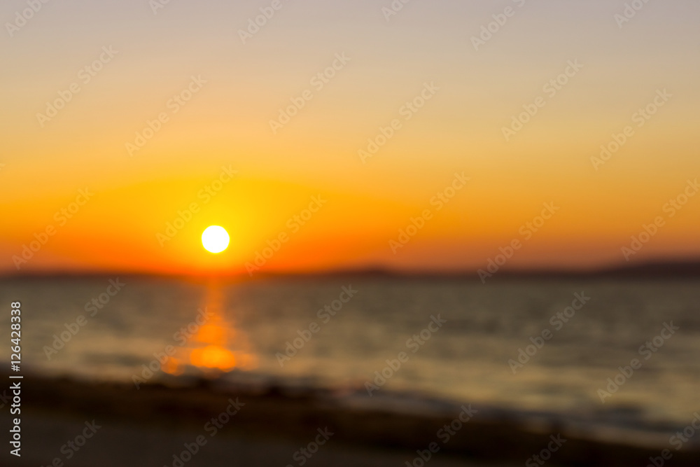 Sunset at Black sea out of focus