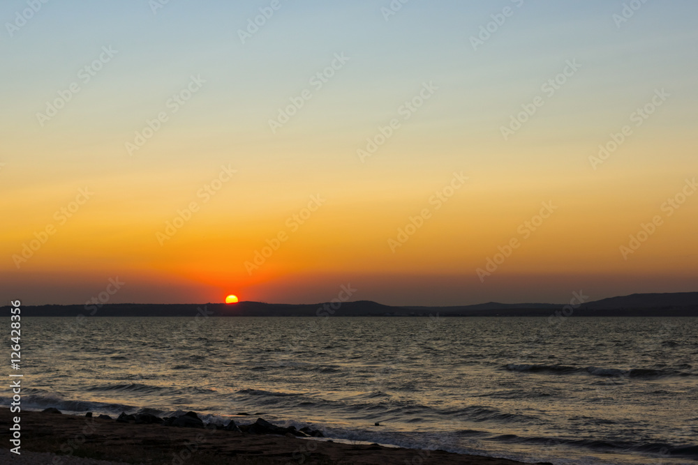 Sunset at Black sea coast