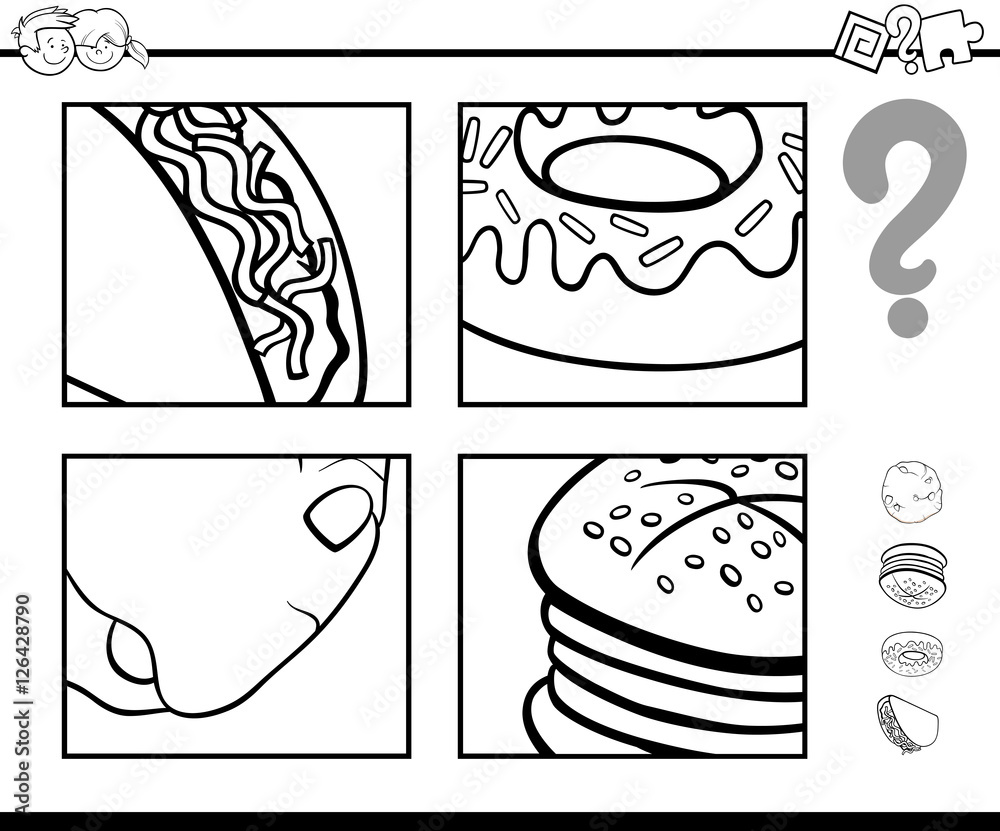 guess food objects coloring book