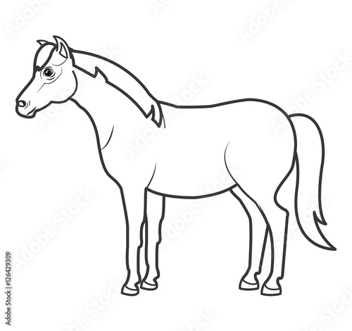 horse animal farm icon vector illustration design