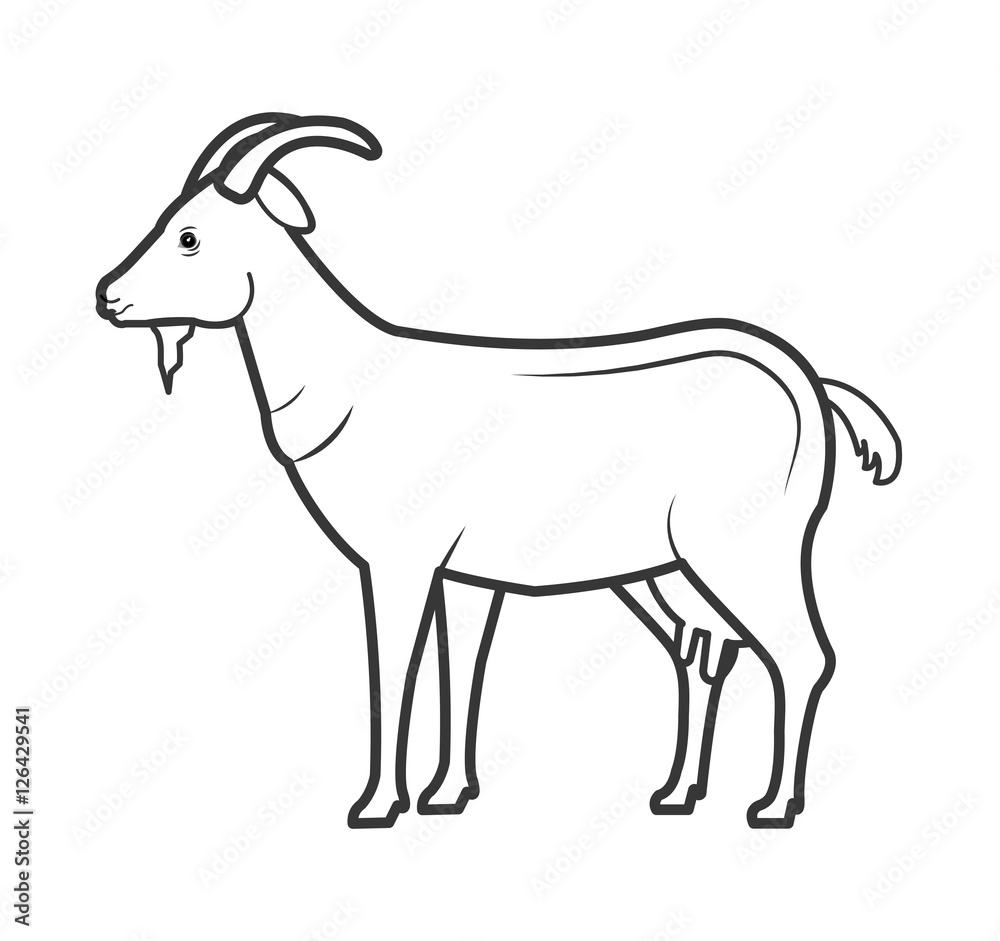 goat animal farm icon vector illustration design