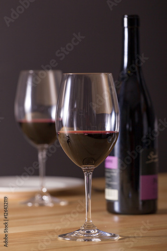 Wine glasses bottle