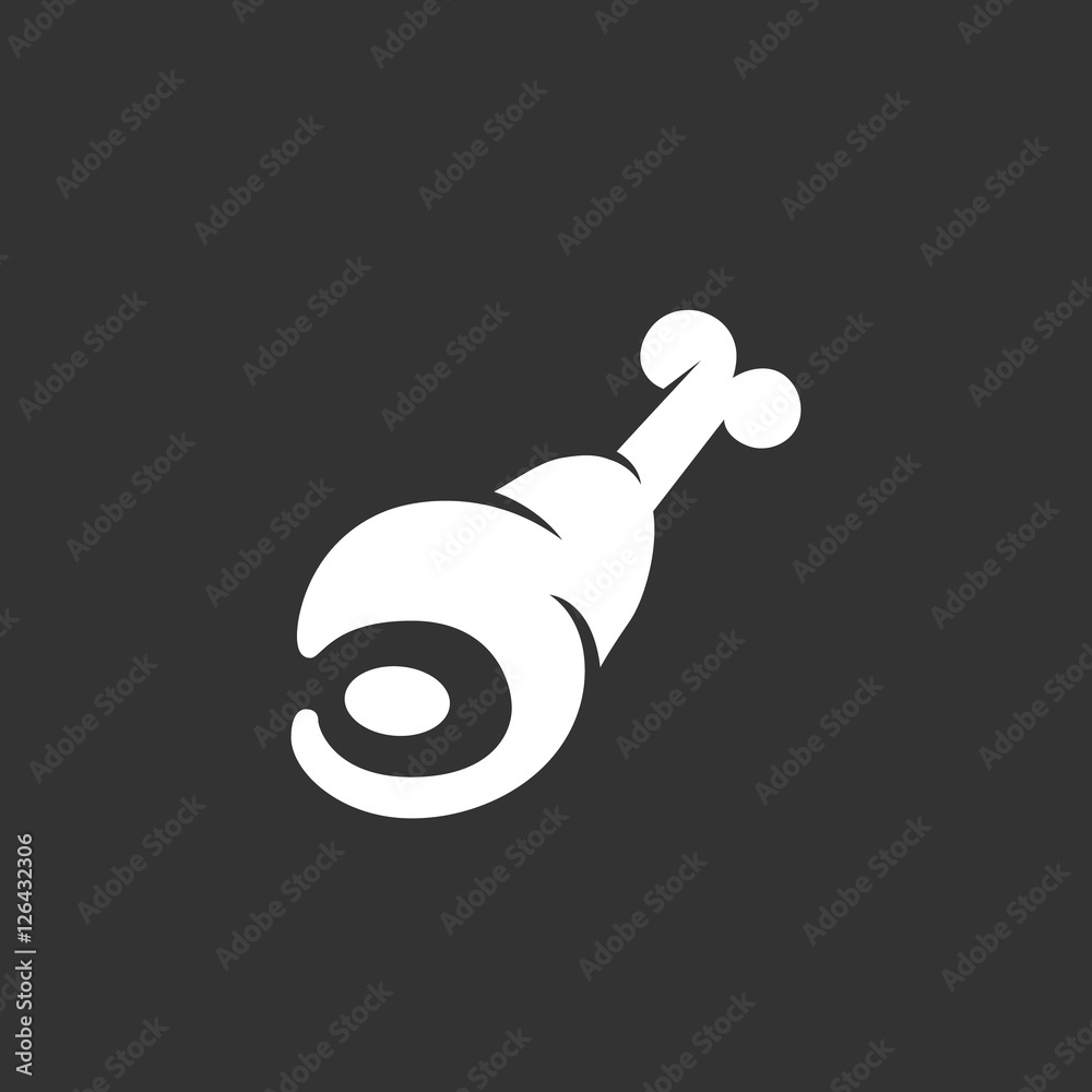 Fototapeta premium Meat logo on black background. Vector icon