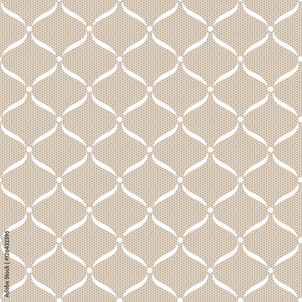 Naklejka premium White seamless lace pattern.