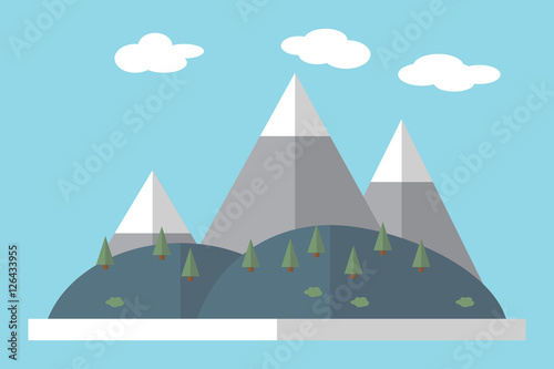 Simple flat winter landscape