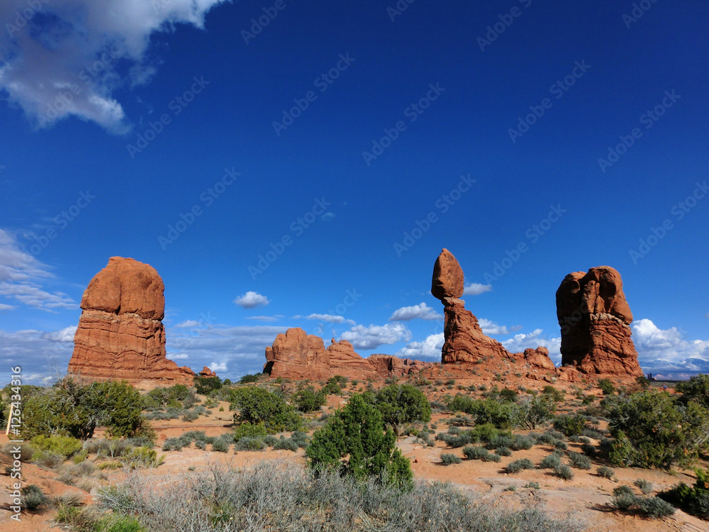 Geological rock formation in Arches National Park