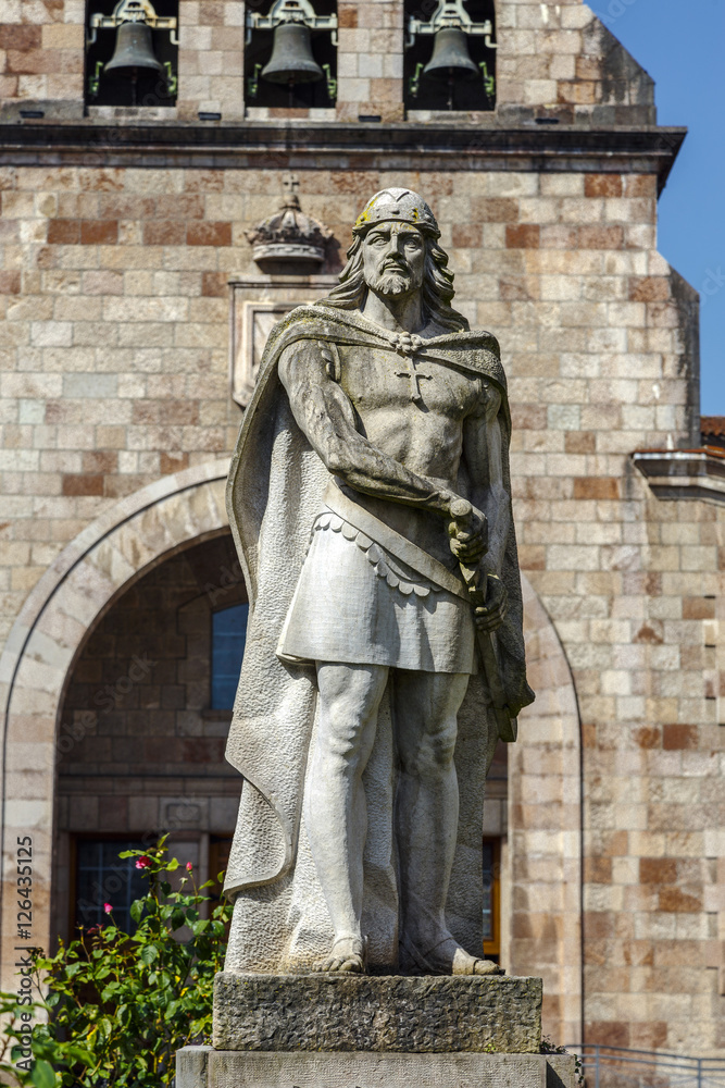 King Pelayo (Christian king of Asturias) in Covadonga Sanctuary,