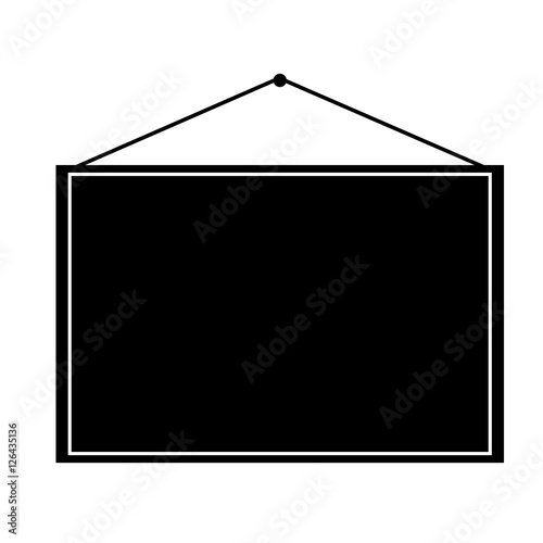 silhouette of wall chalkboard icon over white background. vector illustration
