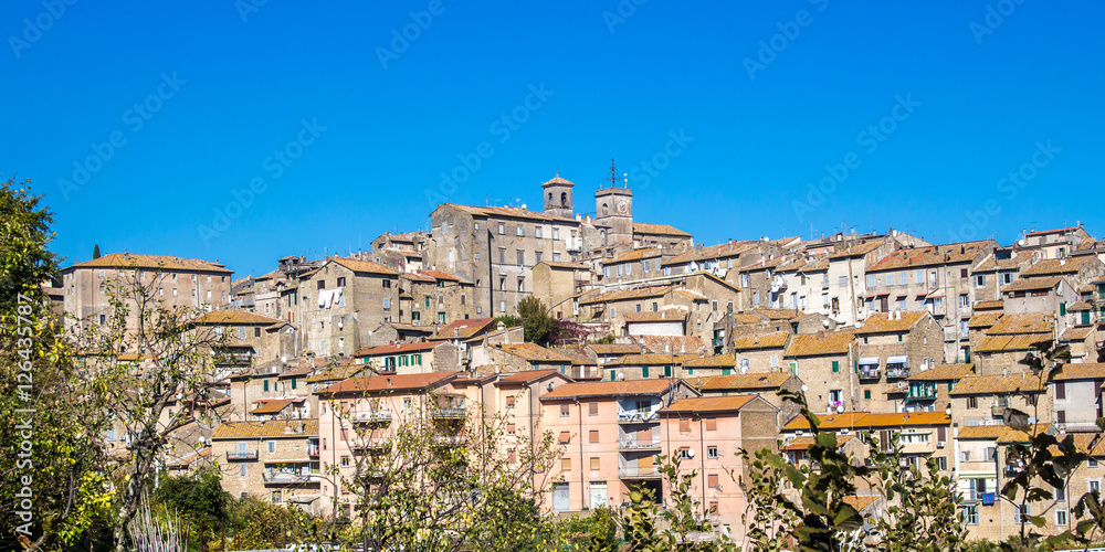 Cityscape of Caprarola, a town in central Italy.