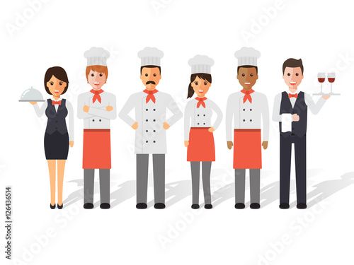 Chefs and restaurant team