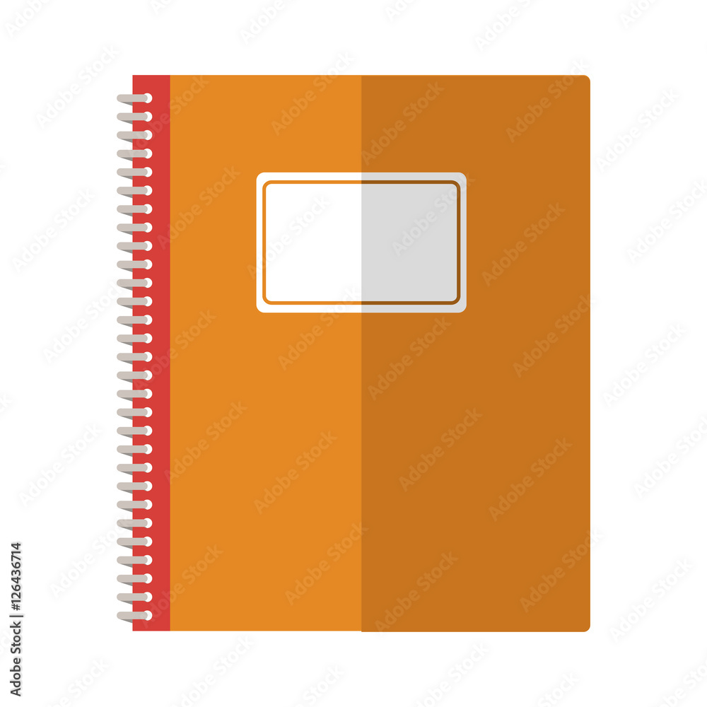 yellow notebook with white label in cover icon over white background. vector illustration yellow notebook with white label in cover icon over white background. vector illustration