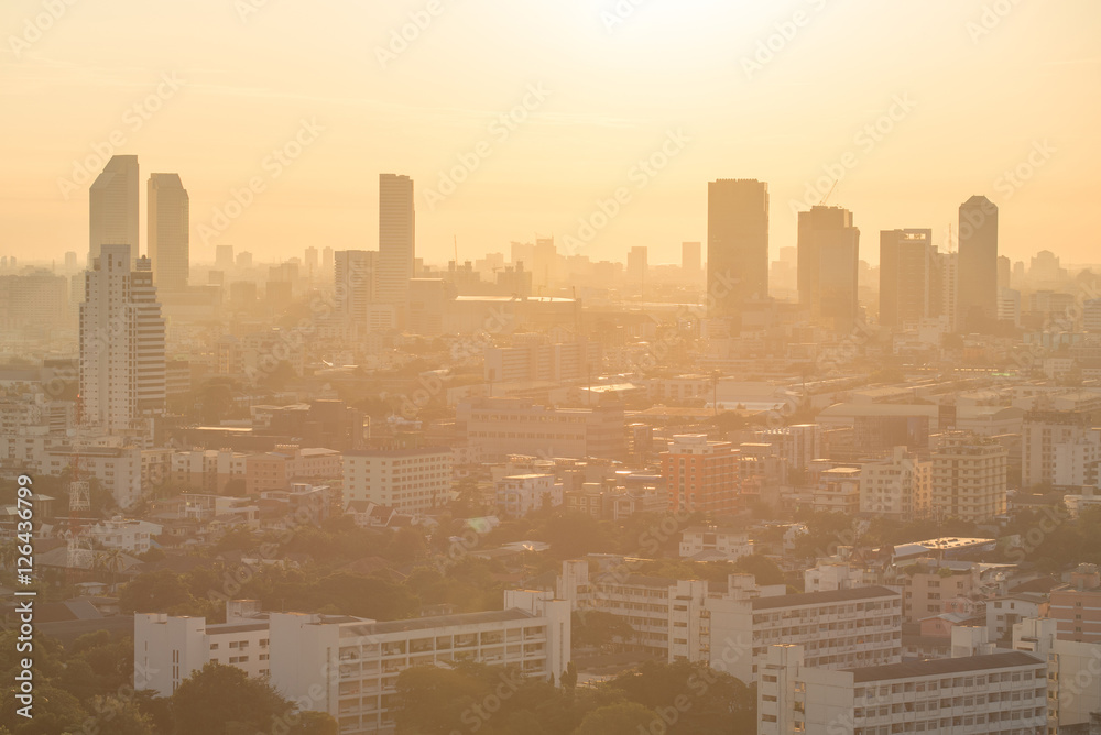 Bangkok city skyline at sunrise