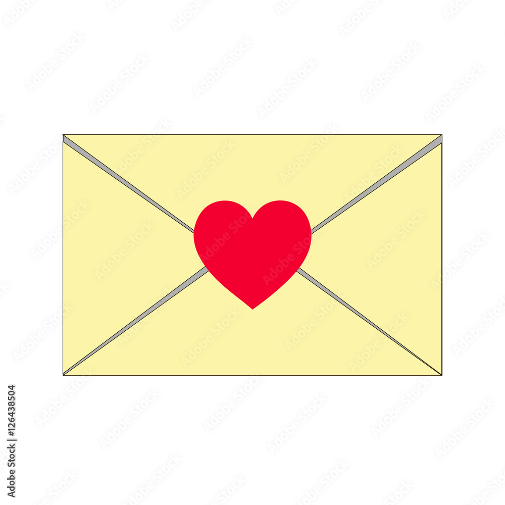Envelope with heart icon vector Envelope with heart icon vector