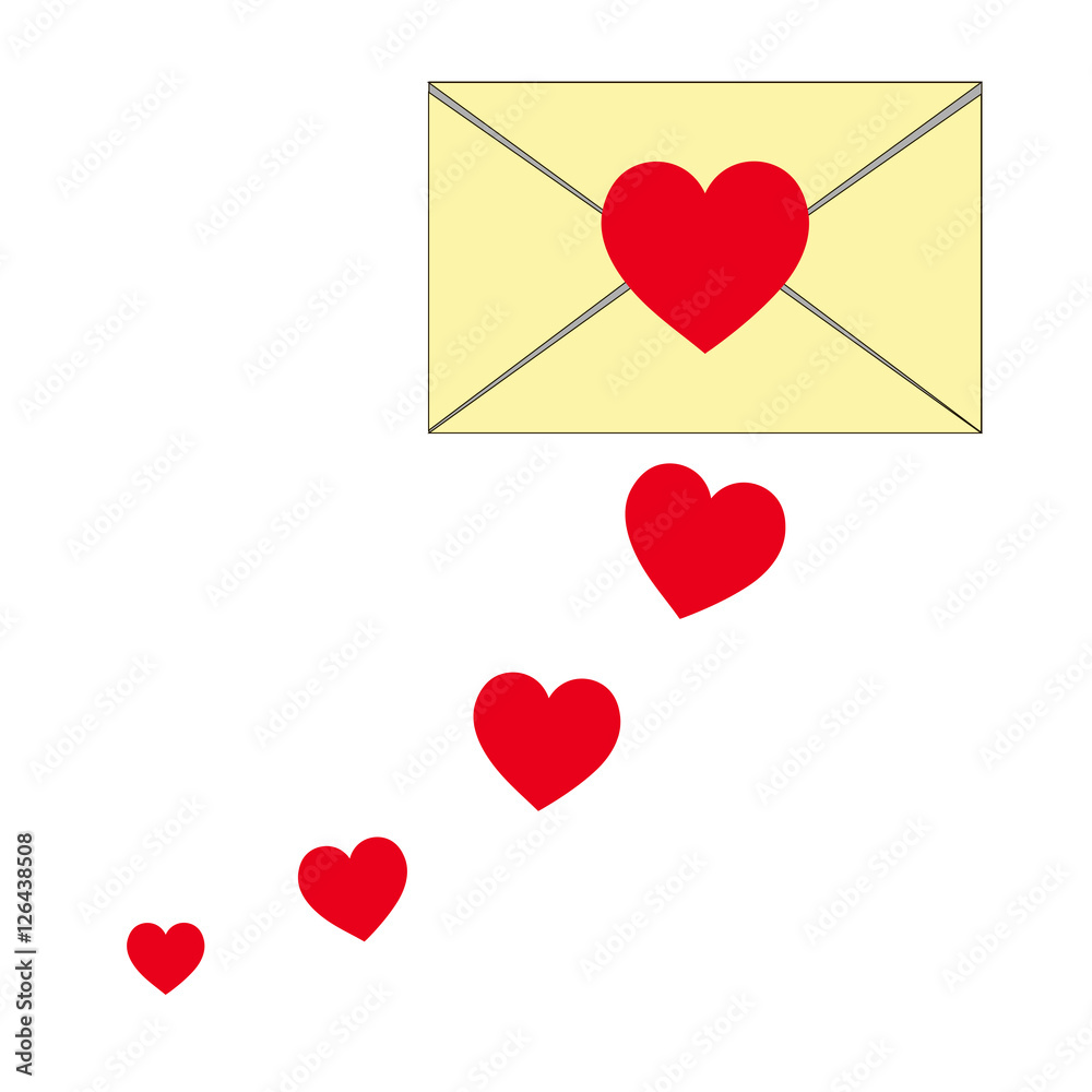 Envelope with heart icon vector Envelope with heart icon vector
