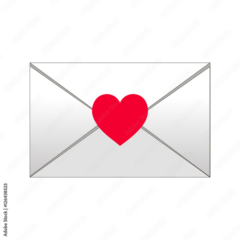 Envelope with heart icon vector