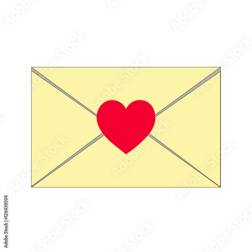 Envelope with heart icon vector