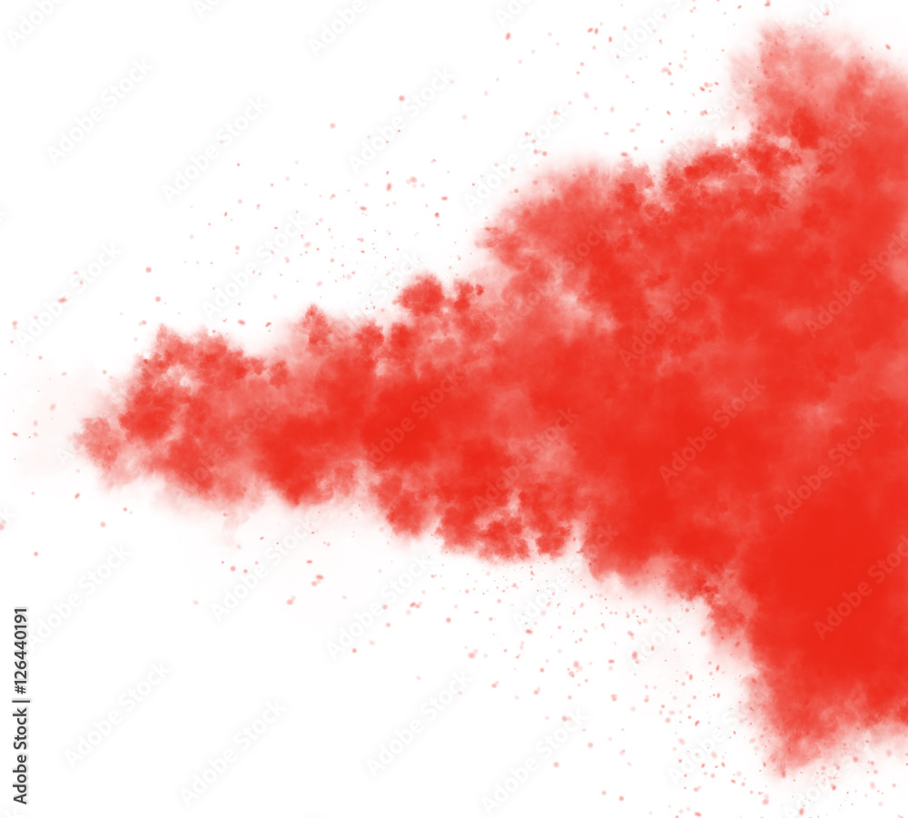 Abstract red smoke background. Graphic design. Freeze motion.
