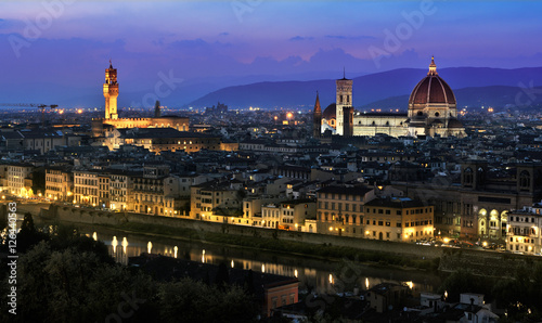 Panoramic sunset over cathedral of Santa Maria del Fiore