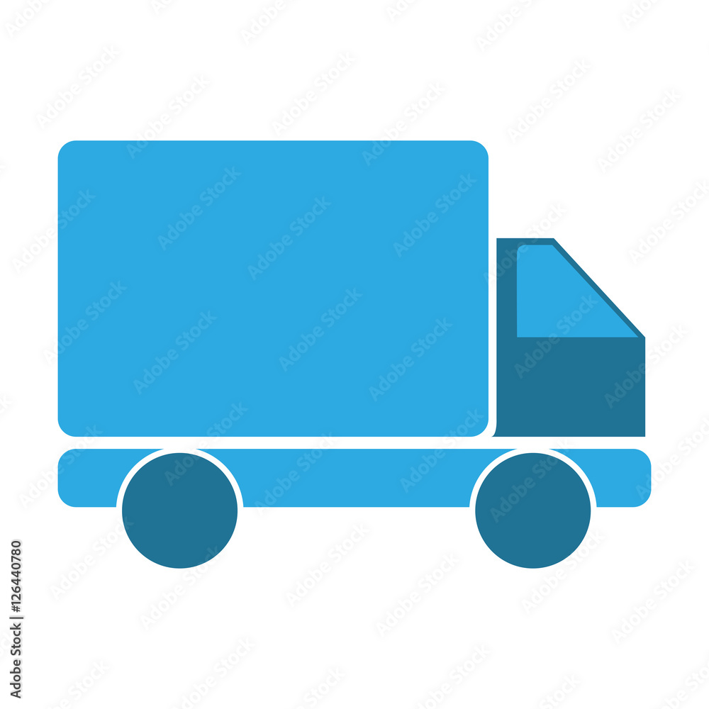 cargo truck vehicle blue icon over white background. vector illustration cargo truck vehicle blue icon over white background. vector illustration