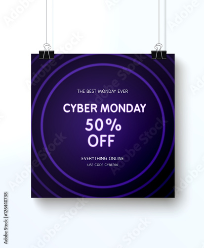 Cyber monday concept design for banner, flyer and advertisement