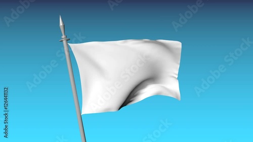 White flag waving on the sky