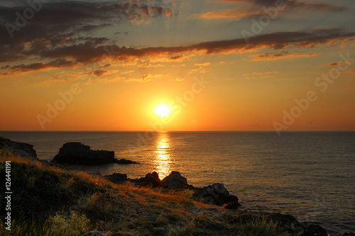  Sunrise over the rocky coast of Black Sea