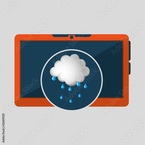 laptop technology. weather forecast cloud rain icon graphic vector illustration eps 10