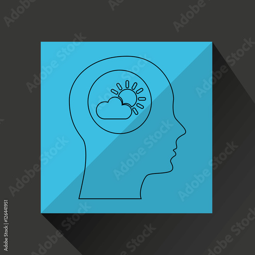 symbol weather icon. silhouette head and cloud sun vector illustration eps 10