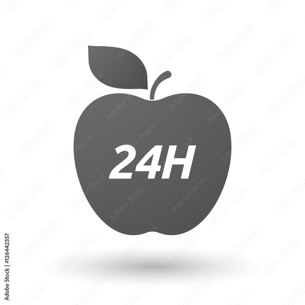 Isolated apple fruit with the text 24H Isolated apple fruit with the text 24H