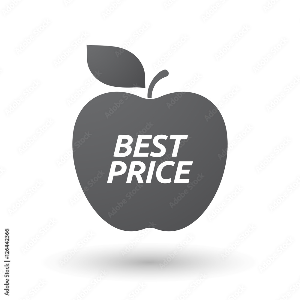 Fototapeta premium Isolated apple fruit with the text BEST PRICE