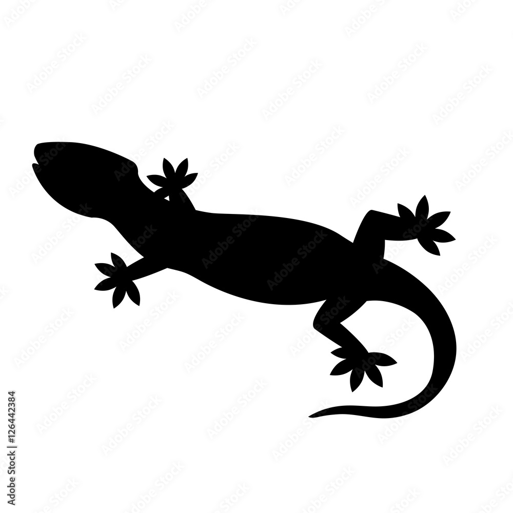 Naklejka premium Lizard black silhouette vector illustration
