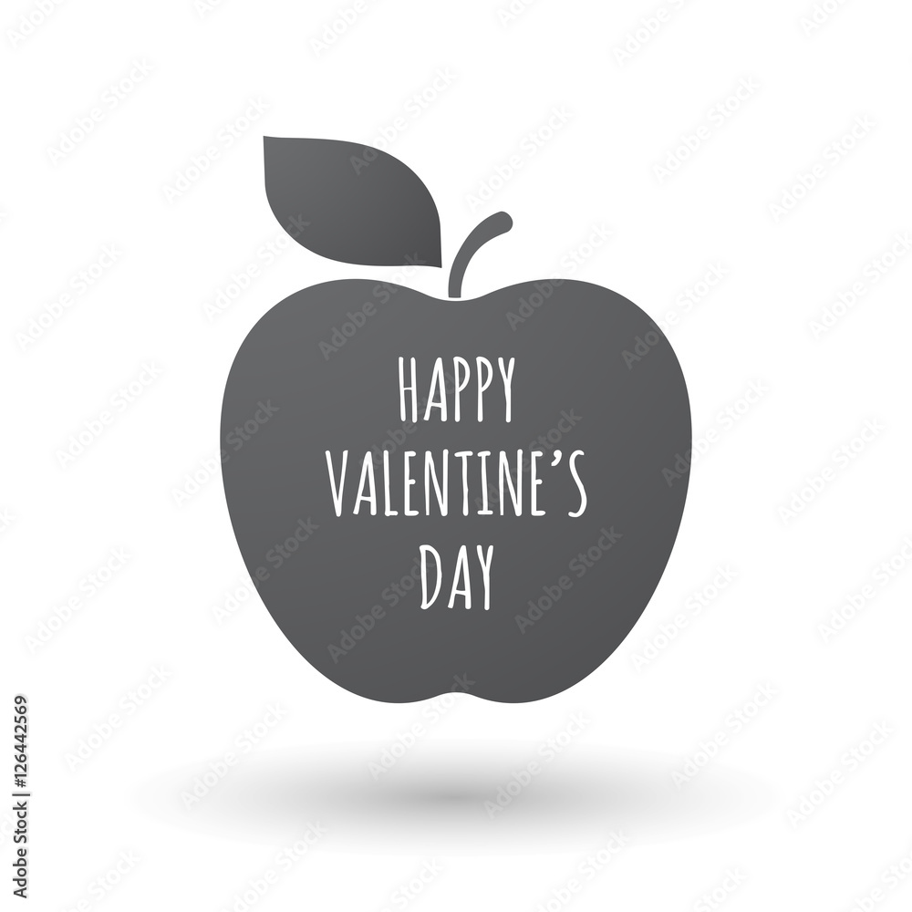Isolated apple fruit with the text HAPPY VALENTINES DAY Isolated apple fruit with the text HAPPY VALENTINES DAY