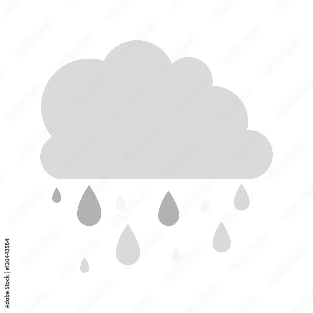 cloud with water drops icon over white background. rainy weather. vector illustration cloud with water drops icon over white background. rainy weather. vector illustration
